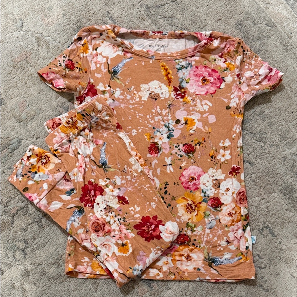 Posh Peanut Floral Kids Pajama Set